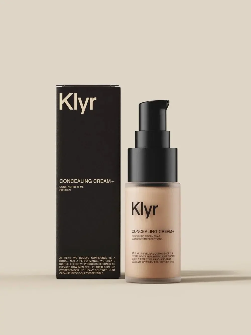 Klyr Concealer Cream Medium Shade Light Coverage Natural Vegan 0.51 fl oz